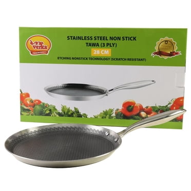 Verka 3-Ply Stainless Steel Tawa (Griddle), 28 cm
