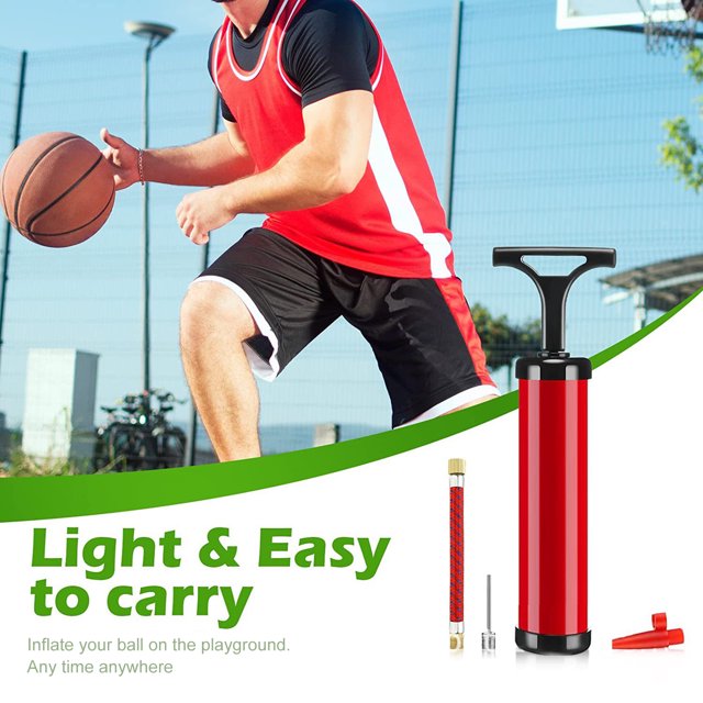 1 Set Ball Pump Multi-purpose Manual Comfortable Grip Labor-saving with Needle Nozzle Extension Hose Inflating Portable Basketball Football Hand Pump Inflator for Inflatable Balls