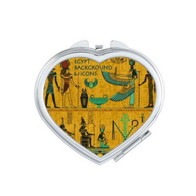 Ancient Egypt Pharaoh Art Pattern Mirror Travel Magnification Portable Handheld Pocket Makeup