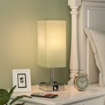 thumbnail image 5 of Bedside Lamp with USB Port and Outlet, 3-Way Dimmable Touch Lamp with USB Charging Port for Bedroom, Small Green Table Lamp with Charger for Nightstand Living Room Office Desk (LED Bulb Included), 5 of 5