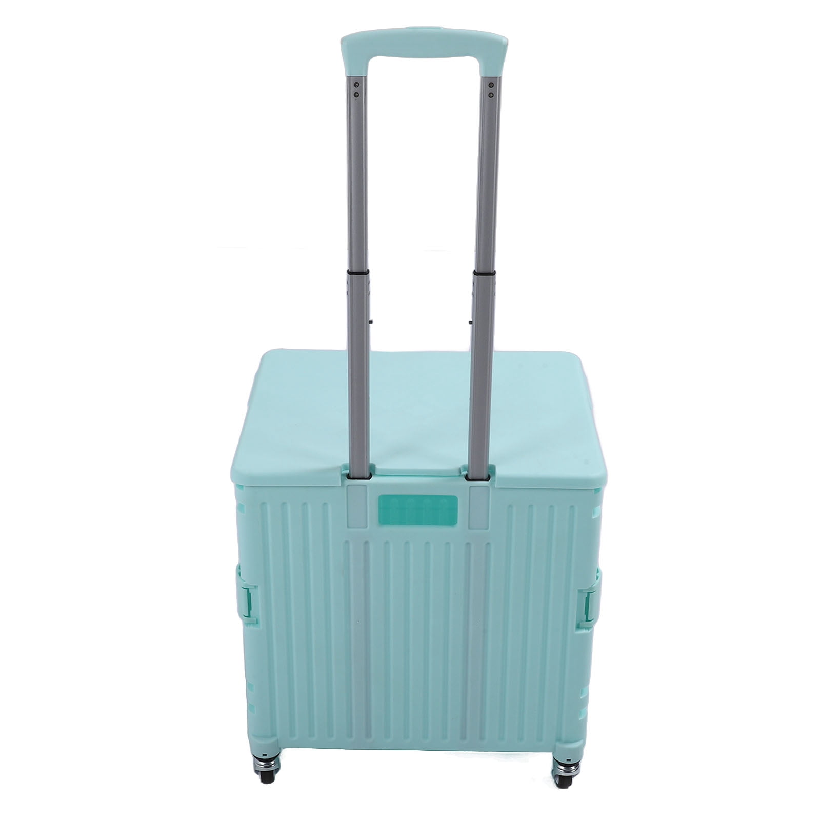 Chariot Utilitaire Pliable, Chariots Roulants Pliables avec Couvercle, Poignée Télescopique et 4 Roues Pivotantes Chariot à Main Portatif pour Caisse Roulante Porte-Outils pour Magasinage Rangement Bureau
