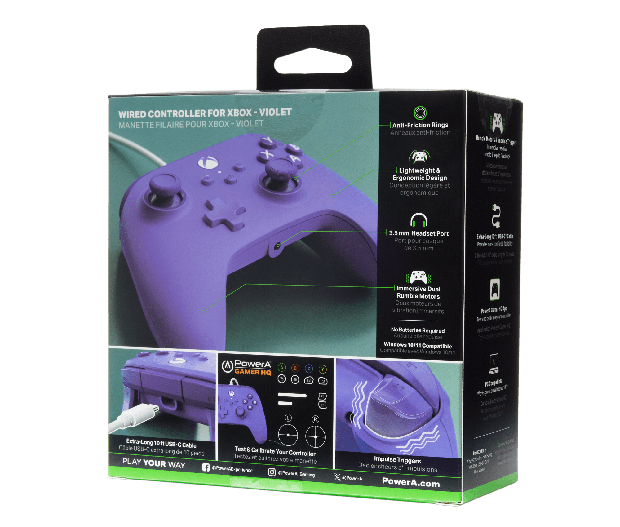 Manette câblée PowerA pour Xbox Series X|S - Violetto