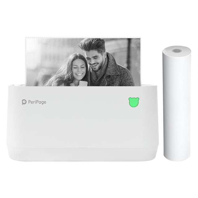 PeriPage A9s MAX Mini Imprimante mobile photo portable 304dpi Imprimante thermique sans fil, blanc, avec rouleau de papier Notes & USB Câble, 1 Nombre
