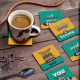 thumbnail image 3 of Inkdotpot Set of 6 Drink Coasters Easy Clean 4-inch SquareCoastersCork Base-Reusable- Motivational Quotes, 3 of 8