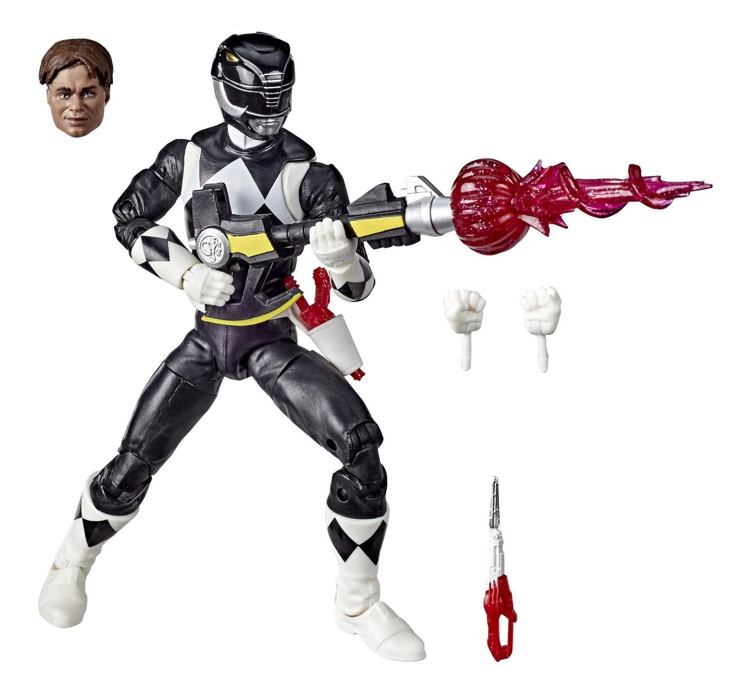 Power Rangers Lightning Collection Mighty Morphin, figurine de collection haut de gamme de 15 cm du Ranger noir, avec accessoires