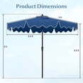 thumbnail image 3 of Costway 9 FT Patio Umbrella 2-Tier Market Table Umbrella with Sun-Protective Canopy Navy, 3 of 10