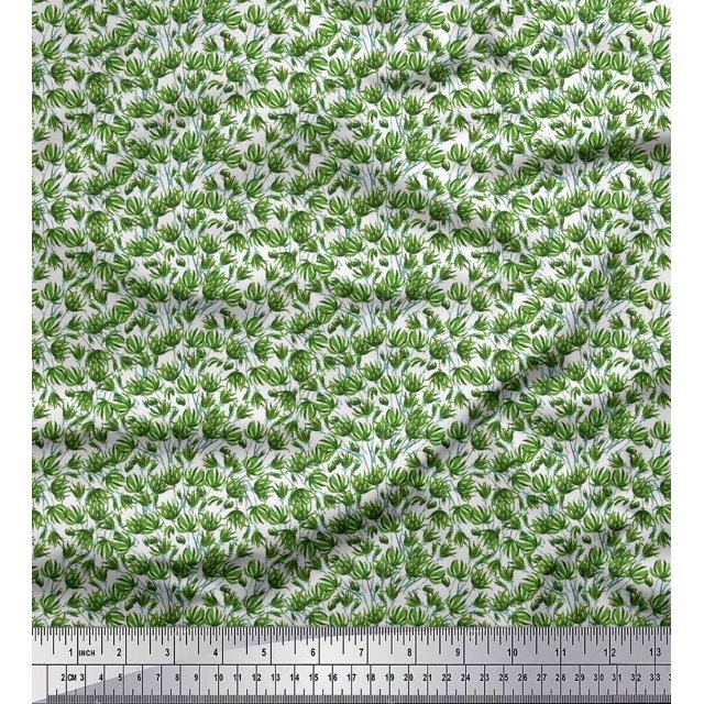 Soimoi Poly Georgette Fabric Flower Artistic Decor Fabric Printed Yard 52 Inch Wide