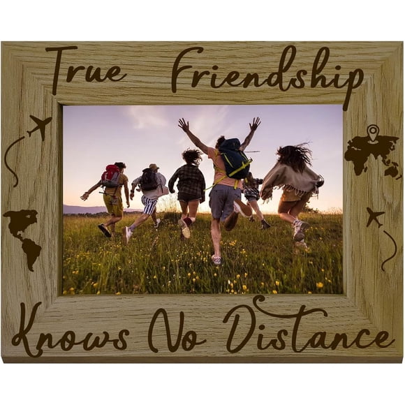 Friends Picture Frame Wood Photo Frame Personalised Quote Picture Frame Memorial Tabletop Keepsake Suit 4"x6" Picture Gift for Best Childhood Friends Bestie Birthday Graduation 6x8 Inch