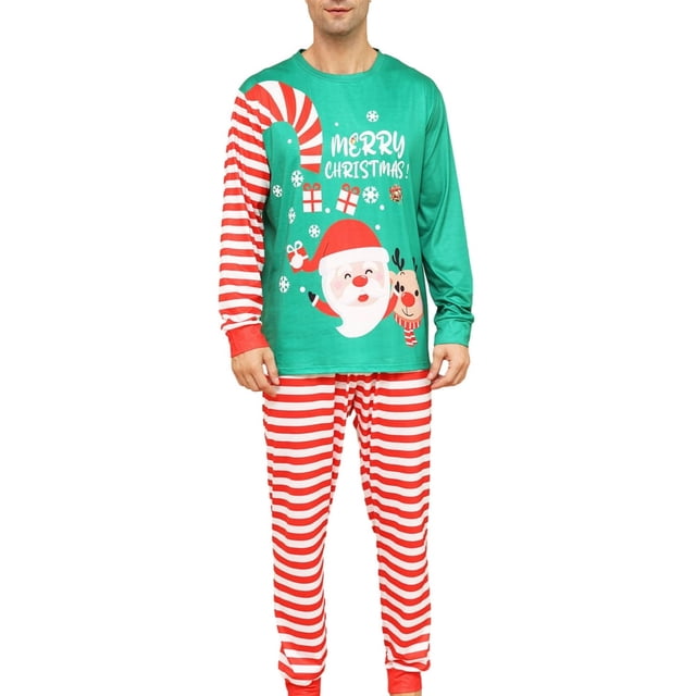 Pyjamas de Noël à Manches Longues Lavables à Séchage Rapide Imprimé de Bande Dessinée Famille Loungewear