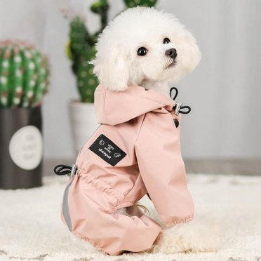Imperméable pour Chien à Capuche avec Fonction Réfléchissante - Combinaison Imperméable pour Chien, Imperméable Ajustable Léger et Respirant, Poncho de Pluie, Veste Imperméable pour Petits et Moyens Chiens