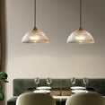 thumbnail image 3 of Clear Ribbed Glass Dome Pendant Light Fixture, Semicircle Transparent Glass Pendant Lamp, Vintage Farmhouse Pendant Light, Pendant Lighting for Kitchen Island Sink Dining Table Bar Entrance, 3 of 7