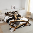 thumbnail image 3 of Erosebridal Black and Gold Bedding Full Comforter Set, Abstract Line Down Comforter, Geometry Home Decor Lightweight 3pcs, 3 of 8