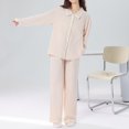 thumbnail image 4 of LSLJS Ensemble de Pyjama pour Femme à Col Rabattu, Tenue d'Intérieur, Haut à Manches Longues, Pantalon, Nuisette de Pyjama, Ensembles de Pyjama pour Femmes, Cadeaux pour Femmes, 4 of 6