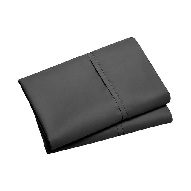 yulier 2Pcs Microfiber Queen Pillow Cases, Solid Color Super Soft Skin-friendly Cozy Pillowcases with Envelope Closure, Wrinkle, Fade and Stain Resistant Pillow Covers, 20x36, Dark Gray