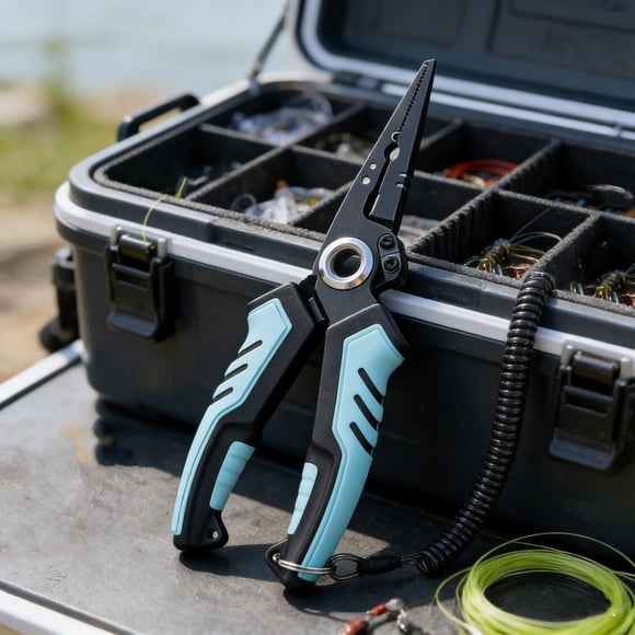 Lunxisen 1 Pcs Multifunctional Fishing Pliers Titanium Coated Saltwater Corrosion Resistant Tool for Anglers Gear Kit Accessories