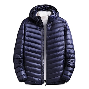 Pisexur Mens Winter Jacket Men's Solid Color Zippered Pockets Fashionable Standing Collar Lightweight Business Down Jacket Mens Puffer Jacket Winter Coats for Men Plus Size Jackets