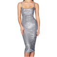 thumbnail image 1 of Pisexur Robes pour Femmes Col Rond Dos Nu Robe de Cocktail Mode Paillettes Scintillantes Robe de Soirée Boîte de Nuit Fête Robe Ajustée Robes de Retour à la Maison Élégante Robe d'Invitée de Mariage Tunique Robe Midi, 1 of 3