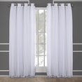 thumbnail image 3 of Exclusive Home Rideaux Catarina Superposés Unis Occultants et Voilages Paire de Panneaux de Rideaux pour Fenêtre avec Oeillets, 52x96, Blanc Hiver, Lot de 2, 3 of 5