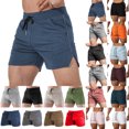 thumbnail image 1 of QATAINLAV Back to College Sales, Mens Breathable Quick Dry Workout Gym Shorts Casual Split Side Athletic Running Shorts Drawstring Beach Shorts with Pockets 5 Inch Blue XXL, 1 of 4