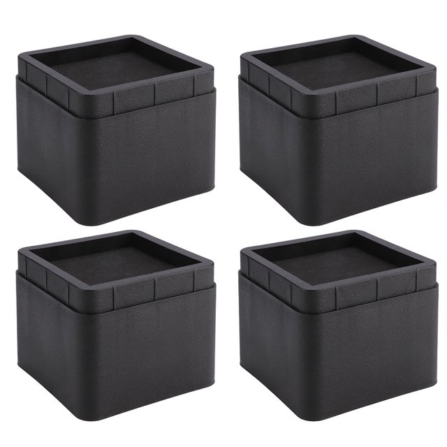Samfox Pied de Meuble, 4 Pcs Pieds Carrés Empilables Durables pour Surélevés de Lit, Pieds de Meuble Anti-Humidité