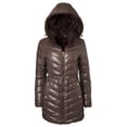thumbnail image 1 of Sportoli Womens Winter Coat Reversible Faux Fur Lined Quilted Puffer Jacket - Brown (Large), 1 of 7