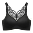 thumbnail image 1 of B91xZ Adjustable Strap Triangle Bra Cotton Unlined Underwire Bra,Black 3XL, 1 of 5