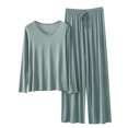 thumbnail image 2 of Weiqiqre Ensembles de Pyjama pour Femmes Pyjamas Rafraîchissants Ensembles Assortis d'Été Manches Courtes Ensemble de Détente Femmes, 2 of 3