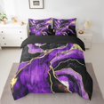 thumbnail image 2 of YST Purple Marble 7-Piece Abstract Aesthetic Bedding Set, Queen Size Comforter Set, Stone Pattern, 2 of 4