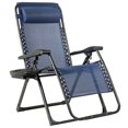 thumbnail image 3 of Gymax Folding Zero Weighted Lounge Chair Recliner w/ Cup Holder Tray Pillow Blue, 3 of 7