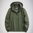 thumbnail image 4 of LOVZFMLL Jackets for Men's Solid Color Velvet Winter Windproof Hooded Long Sleeved Pocket, 4 of 8
