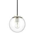 thumbnail image 1 of Linea di Liara Sferra Modern Large Glass Pendant Light Kitchen Island Brushed Nickel Pendant Lighting Clear Glass Globe Pendant Light Mid Century Hanging Light Fixture, LED Bulb Included, UL Listed, 1 of 5