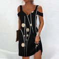 thumbnail image 1 of Robe d'Été pour Femmes 2024 Mode Grande Taille Aguichant Décontractée à Manches Courtes Imprimée Sans Bretelles Robe à Bretelles Rabais de 50 % Liquidation!, 1 of 5