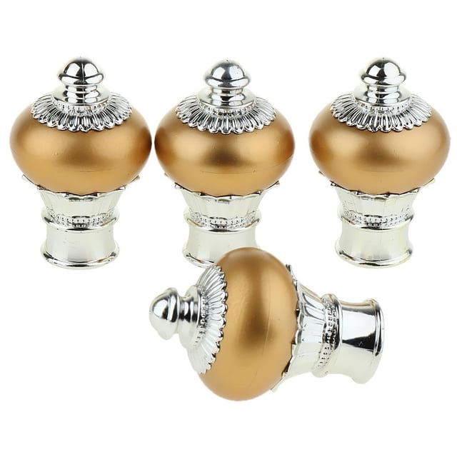 jifeng 4 Pcs Embouts de Tringle à Rideau Décoratifs Embouts de Tringle à Rideau Têtes de Tringle Embouts Style Or Brillant_1