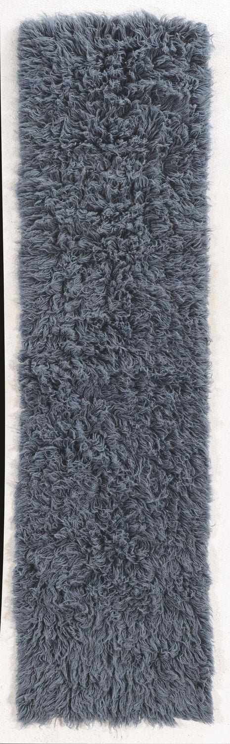 New Flokati 1400gr 2'4" x 4'8" Accent Rug, Denim Blue