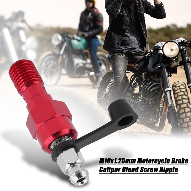 Bleed Screw M10x1.25mm Banjo Bleed Screw Motorcycle Brake Caliper M10x1.25mm Motorcycle Brake Master Cylinder Caliper Bleed Screw Nipple Banjo Dust