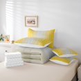 thumbnail image 4 of YST, Gradient Comforter Set, 7-Piece, Ombre, Full, Watercolor, Geometric, Wave Line and Dot, Gray, Yellow, Modern, Bedding Set, 4 of 4