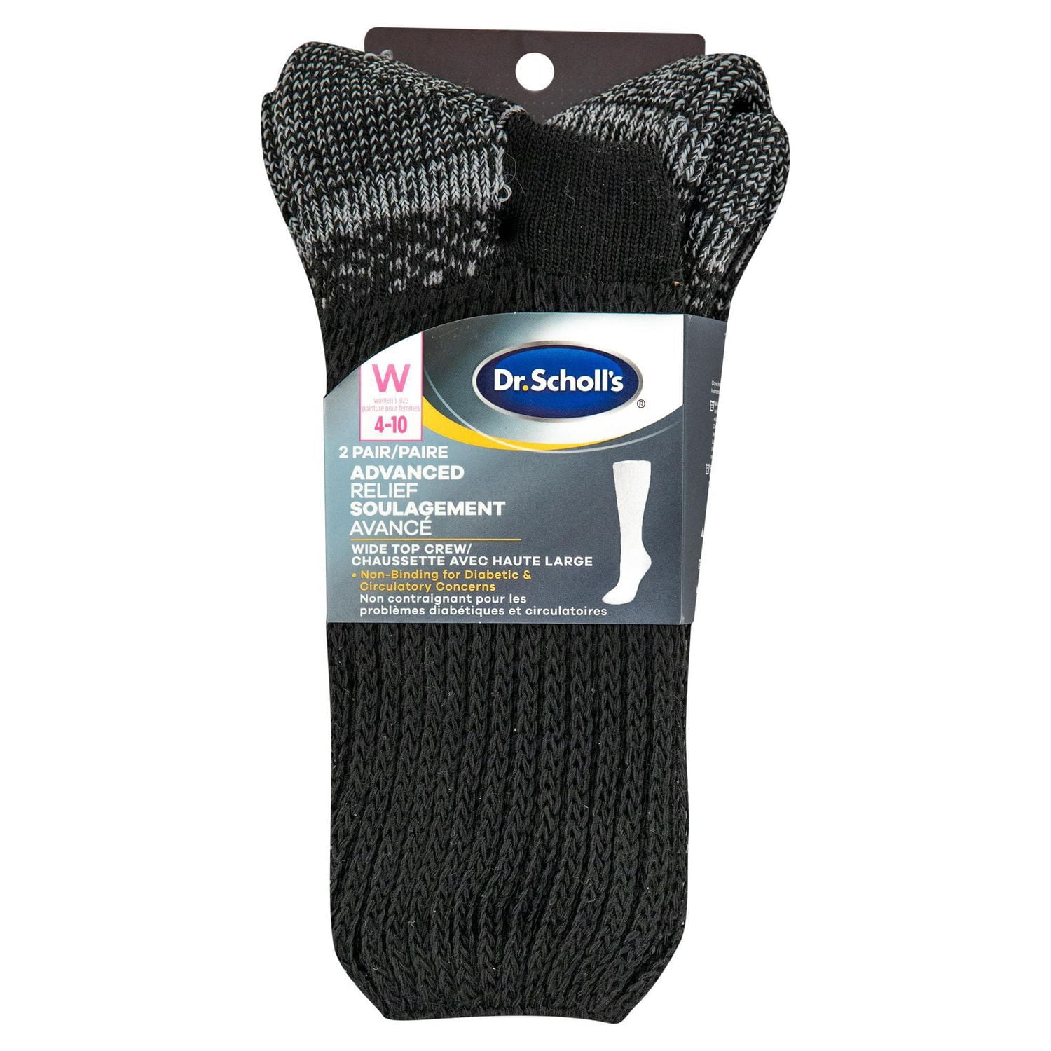 Dr. Scholl's - Advanced Relief 2  Pack Wide Top Crew Sock
