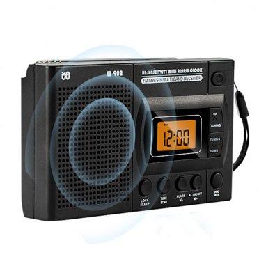 Mini LCD Radio Battery Powered Portable Radio Excellent Reception Pocket AM FM Radio With Telescopic Antenna Multifunctional Radio Built-in Speaker For Senior Running Walking Home European version
