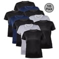 thumbnail image 1 of Blank Activewear Lot de 10 T-Shirts pour Femmes, Tissu de Performance à Séchage Rapide, 1 of 4