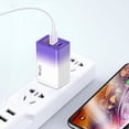 thumbnail image 3 of RRJ 65W Fast Charger, Gradient LED Multi Port USB Charging Head, QC3.0 Quick Charge Technology, High Power Wall Charger for Phone Tablet Laptop, 3 of 6