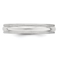 thumbnail image 3 of Bague Demi-Ronde en Or Blanc 10K 4mm Milgrain Taille 8, 3 of 4