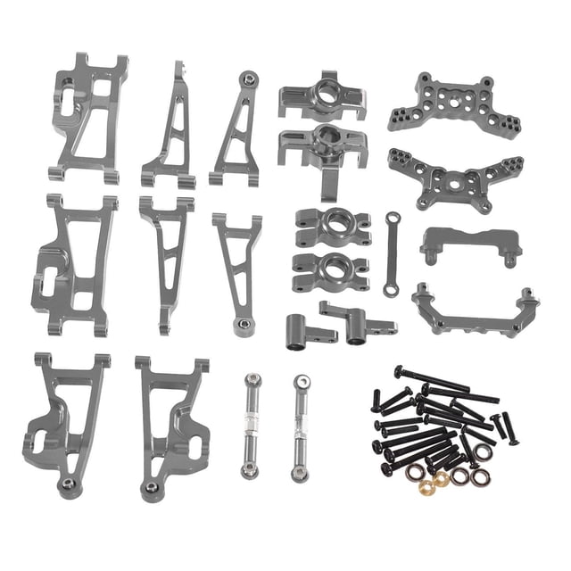 Bunblic 1/14 RC Car Upgrades Accessories Front and Rear Shock Tower for 14210 Trucks silver gray