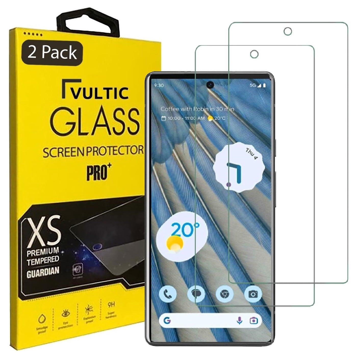 Vultic [2 Pack] Screen Protector for Google Pixel 7a [Case Friendly], Tempered Glass Film Cover