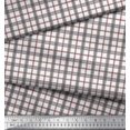 thumbnail image 1 of Soimoi Pink polyester Crepe Fabric Window Pane Check Printed Fabric 1 Yard 42 Inch Wide, 1 of 3