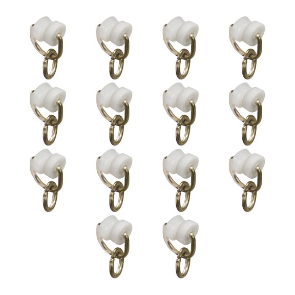 Mainstays Gliding Carrier Hooks for IBeam Curtain Rod Set, Set of 14, White and Silver