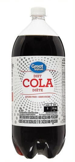 Great Value Diet Cola bottle, 2L
