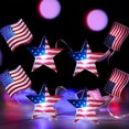 thumbnail image 4 of Yhmxh Décorations du 4 Juillet Décorations d'Inauguration Étoiles Rouges Blanches Bleues et Lumières du Drapeau à Piles Drapeau des États-Unis Décorations Patriotiques pour Intérieur Extérieur Jour du Souvenir 4 Juillet Jour de l'Indépendance, 4 of 6