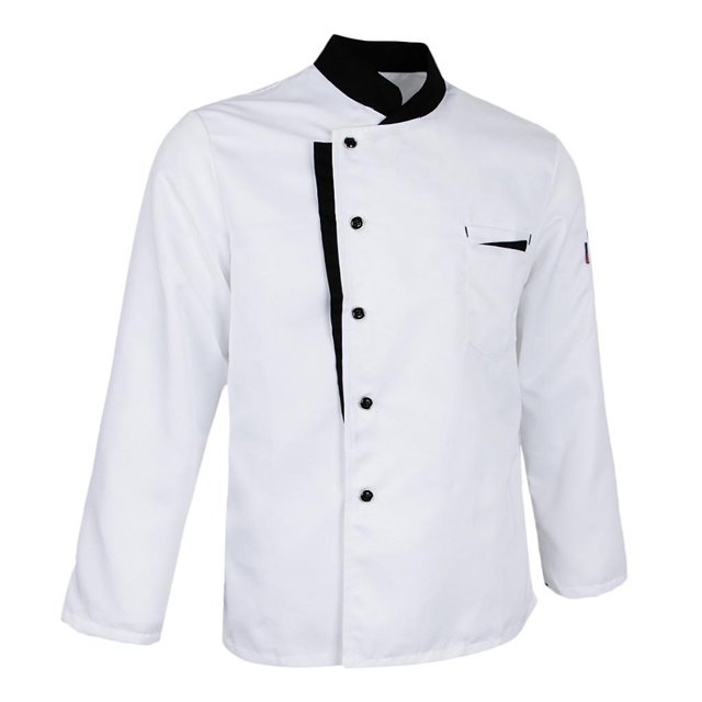 fastboy Veste de Chef à Manches Longues, Uniforme de Cuisine pour Serveurs d'Hôtel, Blanc 2TG