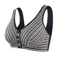 thumbnail image 4 of Timegard Front Closure Bras for Women Striped Wireless Full Coverage Wide Strap Comfortable Everyday Bras, 4 of 5