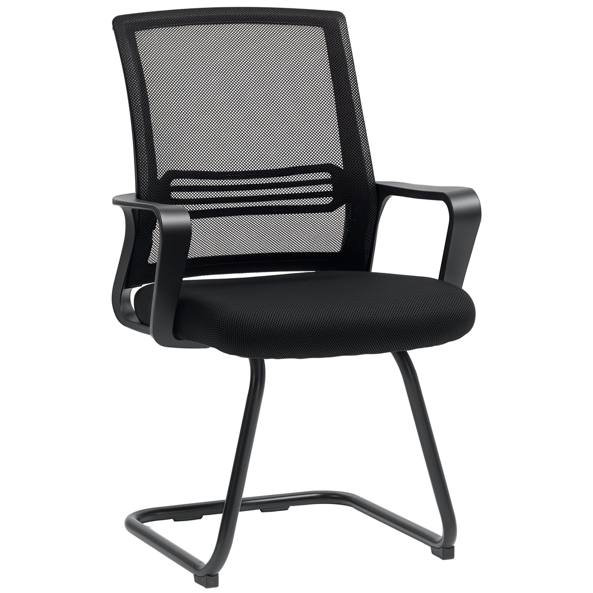 HOMCOM Ergonomic Desk Chair No Wheels, Padded Office Chair, Black